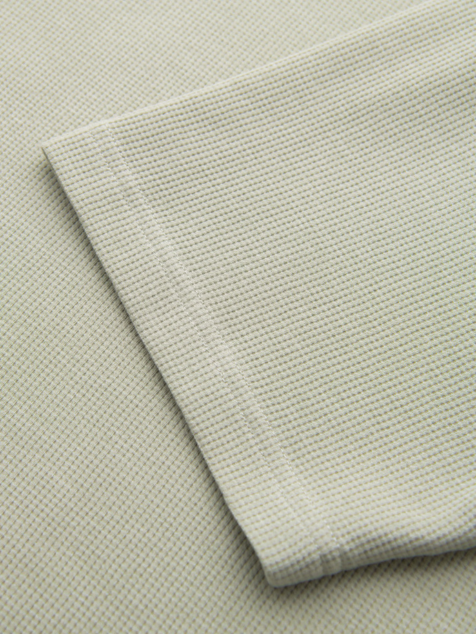 Koszulka męska o waflowej strukturze z okrągłym dekoltem – pistacjowa V4 OM-TSCT-0197