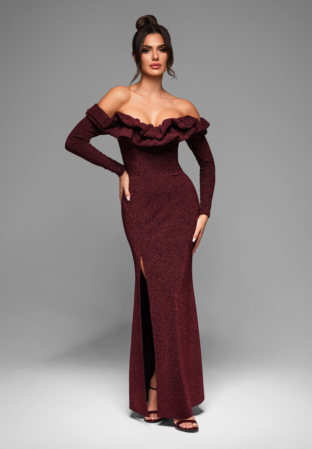 Evening dress LA-OM-DLR002 - drak red