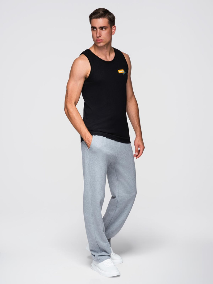 Męski bawełniany tank top z nadrukiem Summer Vibe – czarny V1 OM-TSTT-0191