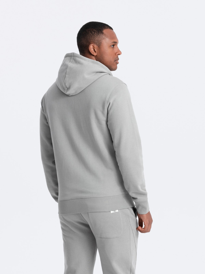 Men's sweatshirt set unbuttoned sweatshirt + jogger pants - gray V8 Z82