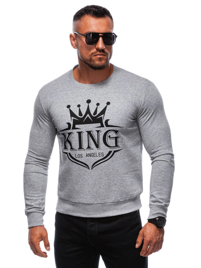 Bluza męska bez kaptura B1680 - szara