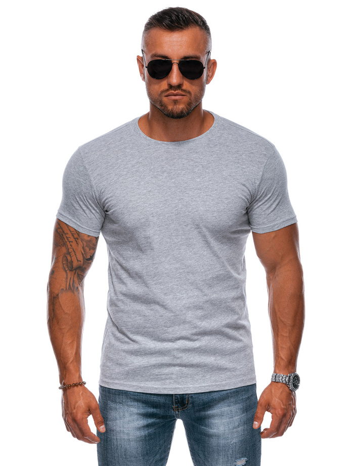 T-shirt męski basic EM-TSBS-0100 - szary/melanżowy