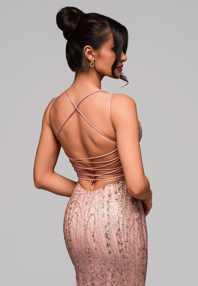Evening dress LA-OM-DLR165 - pink
