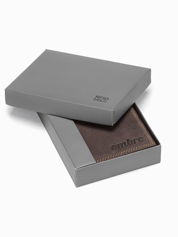 Men's leather wallet - brown A417