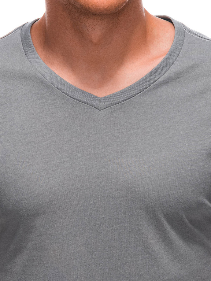Men's basic V-neck t-shirt EM-TSBS-0101 - gray V8