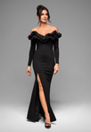 LA-OM-DLR083 Regular Fit raspberry evening dress