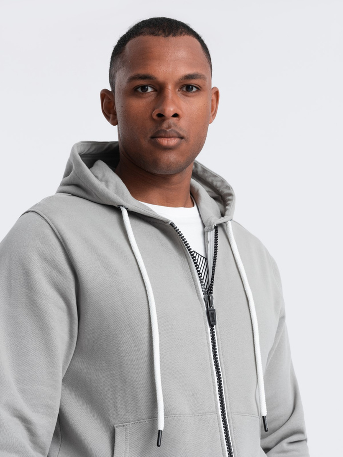 Men's sweatshirt set unbuttoned sweatshirt + jogger pants - gray V8 Z82