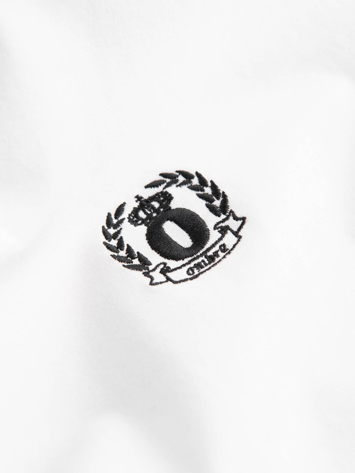 Men's elastane polo shirt with contrasting elements - white V1 OM-POSS-0123