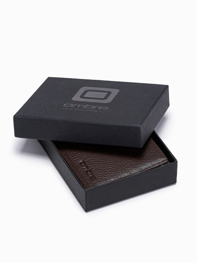 Portfel męski skórzany - brązowy A609