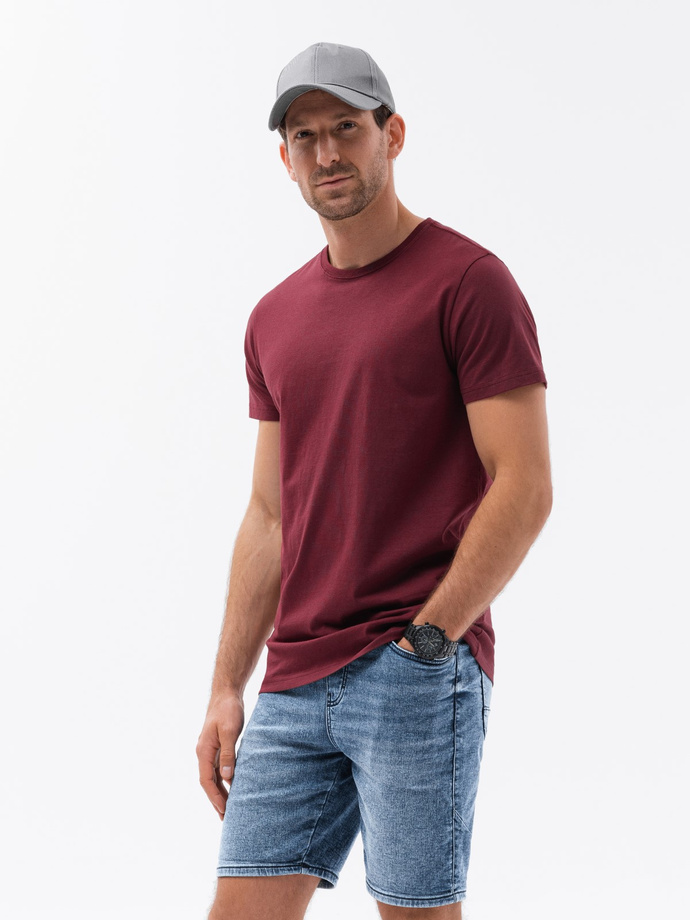 Men's plain t-shirt - dark red S1370