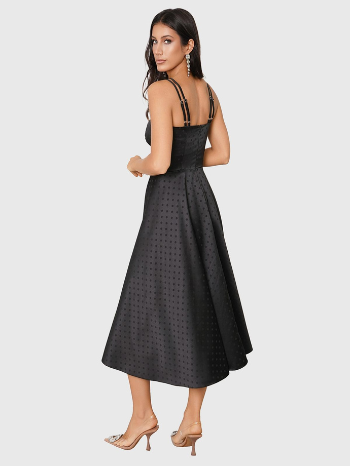 MARILYN polka dot midi dress DLR133- black