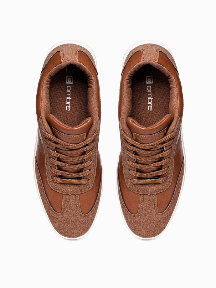 Buty męskie trampki OLDSCHOOL - brązowe T373