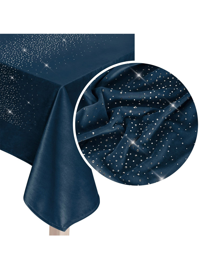 Velor tablecloth Shiny A558 - navy