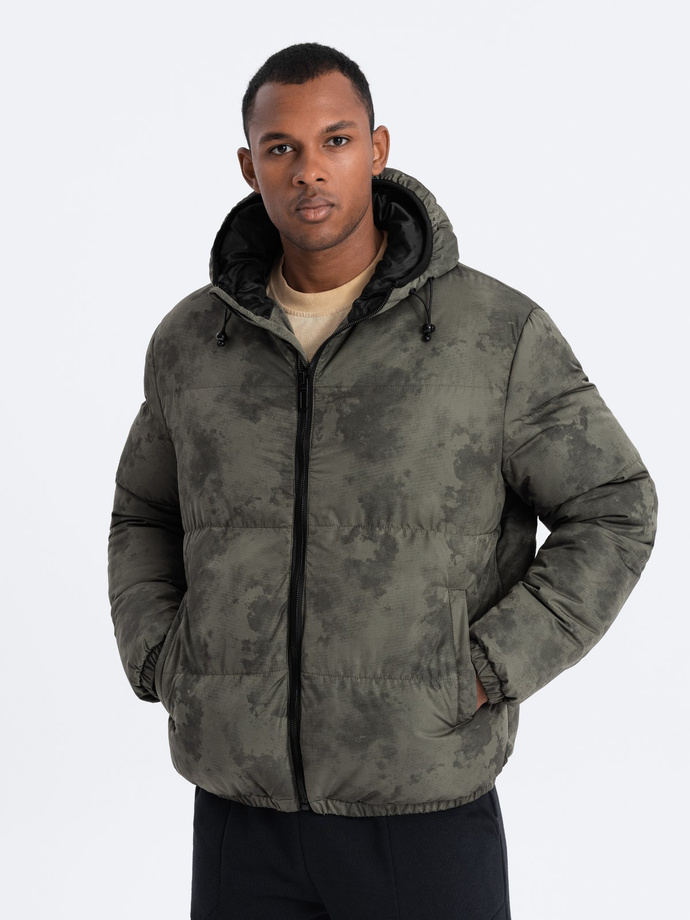 Kurtka męska puffer - khaki V5 C529