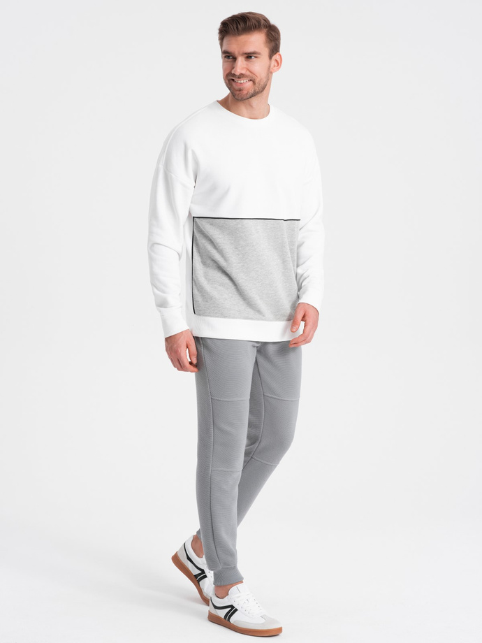 Men's ottoman fabric sweatpants - gray V5 OM-PASK-0129