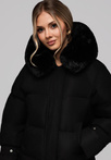 Women's insulated jacket with fur OW-JAHP-0105 v1 - black