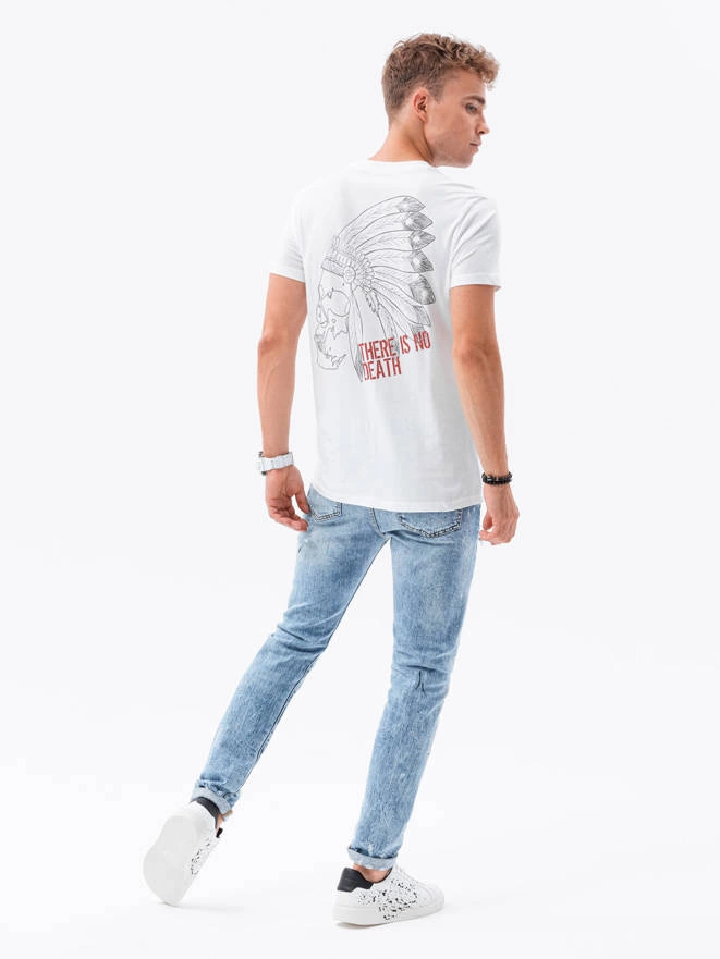 Men's printed t-shirt - white S1682
