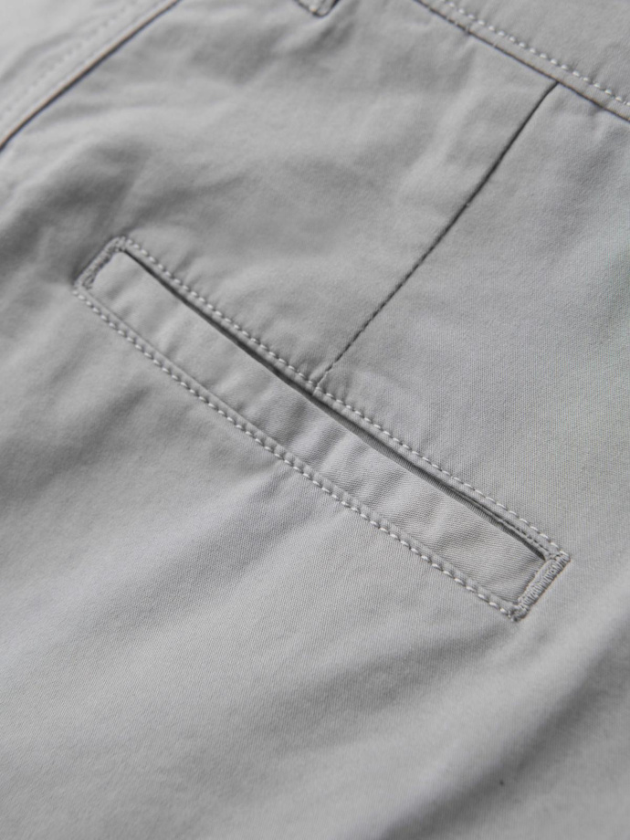 Men's classic chino shorts with rolled up leg - grey V12 OM-SRCS-0197