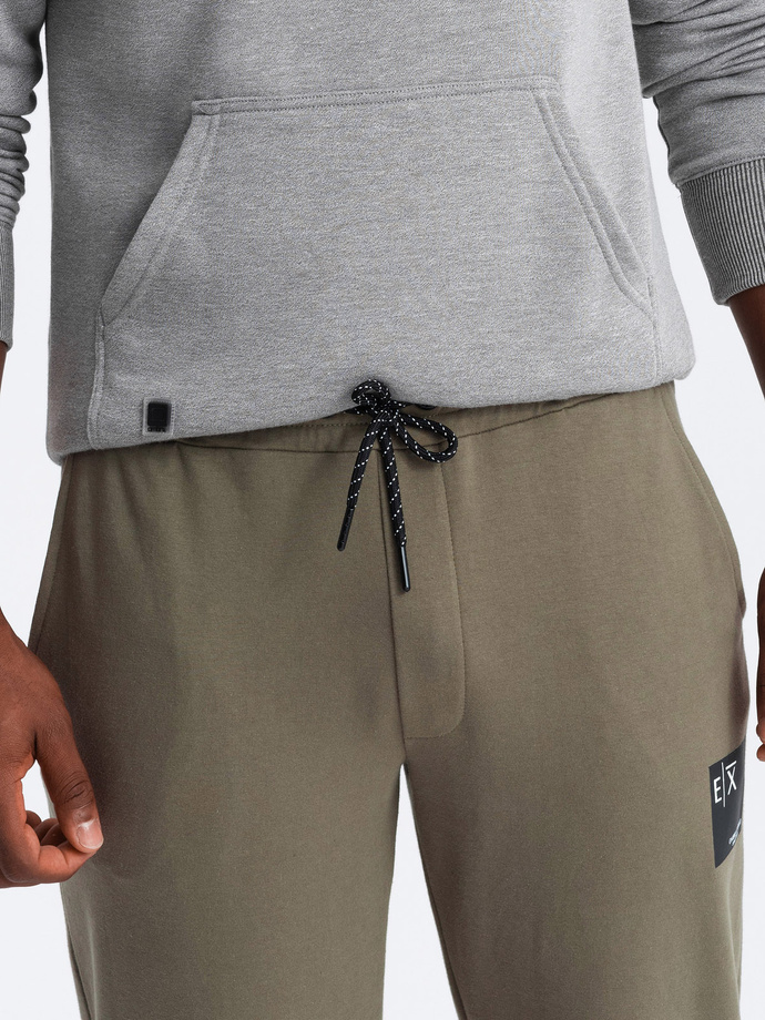 Men's sweatpants with logo - olive V4 OM-PASK-0167