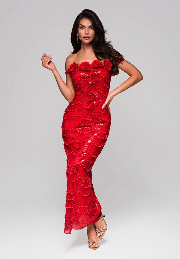 Evening dress LA-OM-DLR238 red