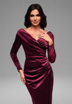 Evening dress LA-OM-DLR040 - dark red