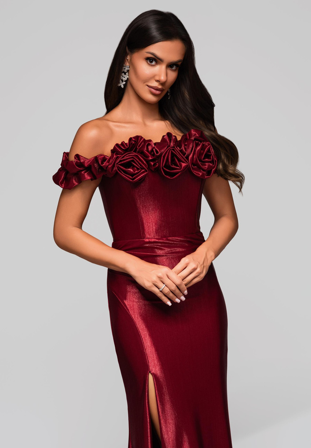 Evening dress LA-OM-DLR213 - burgundy