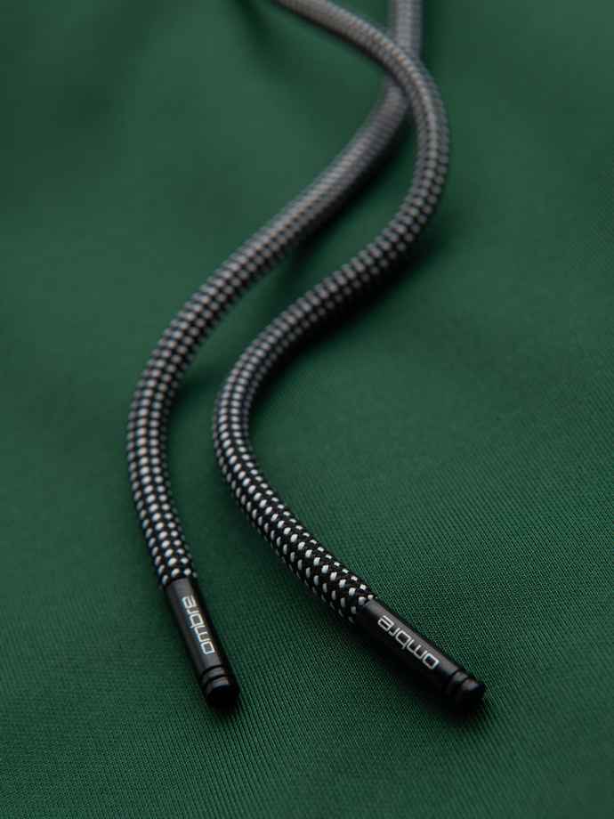 Men's sweatpants joggers with contrasting stripes - dark green V7 OM-PASK-0229