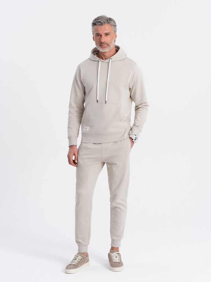 Men's tracksuit set kangaroo sweatshirt + jogger pants - ash V1 Z81