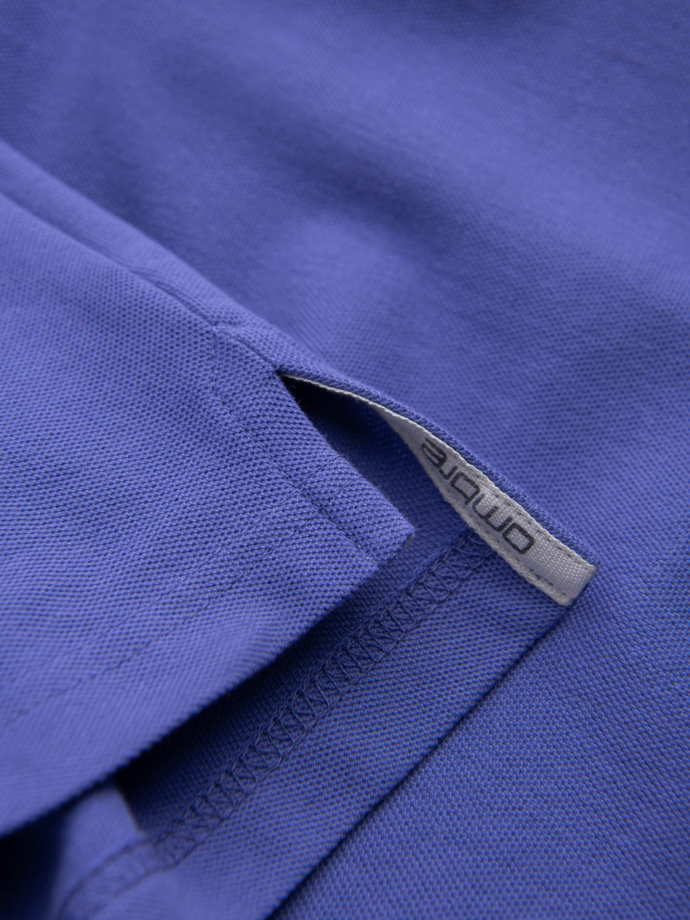 BASIC men's single color pique knit polo shirt - purple V12 OM-POBS-0100