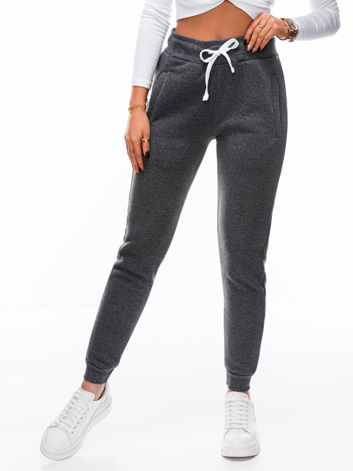 Women's sweatpants PLR070 - dark grey melange