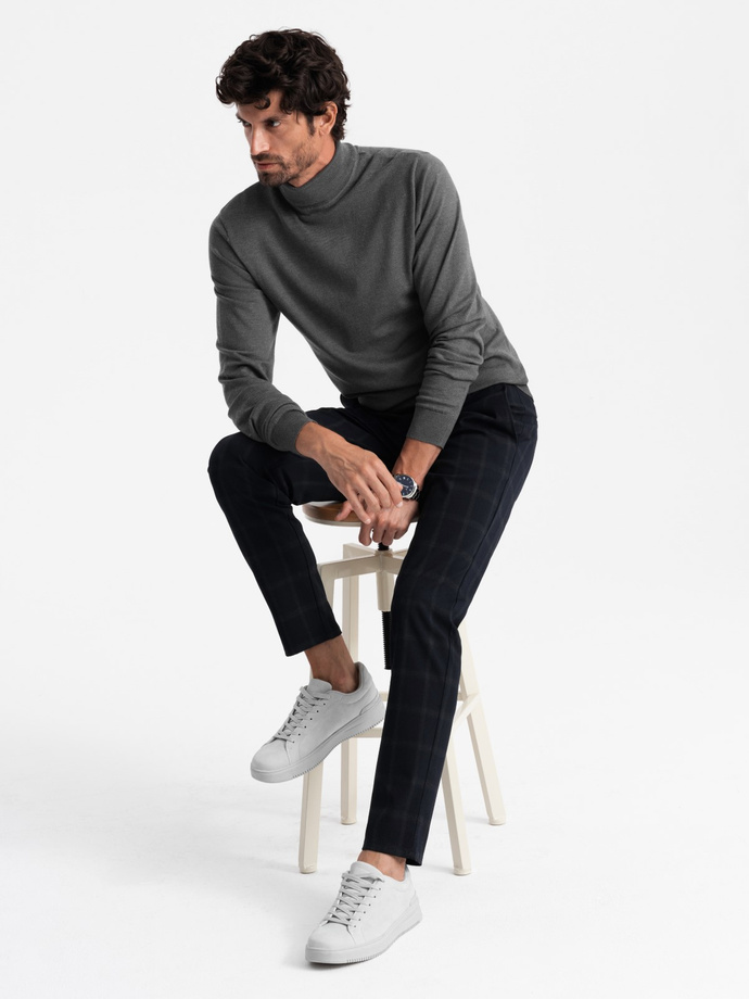 Jednolite casualowe buty męskie z eko nubuku – jasnoszare V2 OM-FOCS-0151