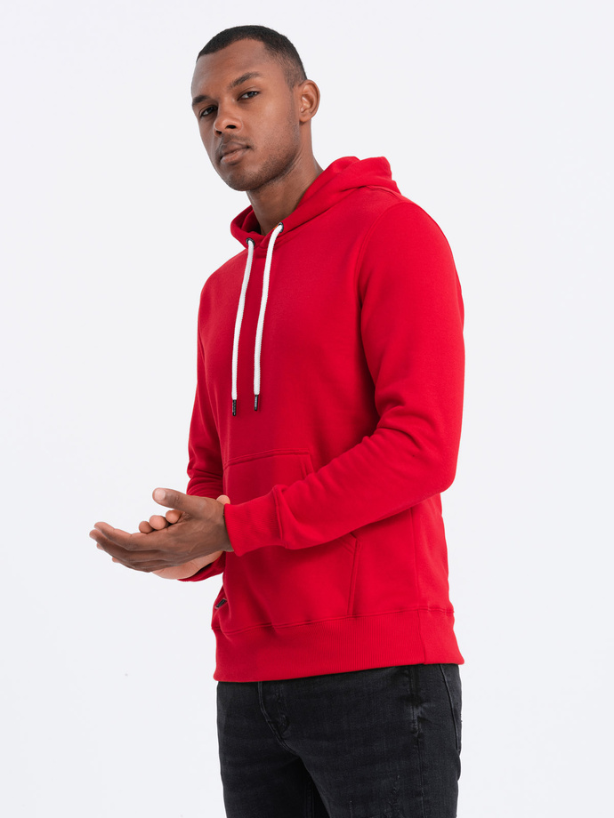 Men's hooded sweatshirt - red V10 OM-SSBN-0120