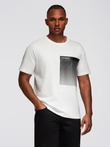 Men's cotton t-shirt with graphic print - white V1 OM-TSPT-0246