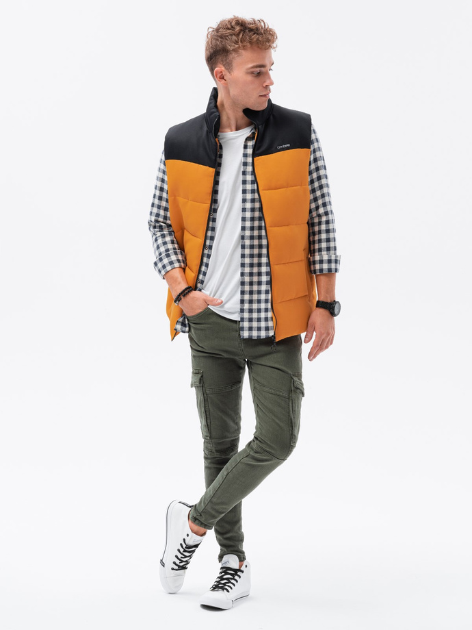 Men's quilted vest - mustard V36