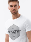 Men's printed cotton t-shirt - white V1 S1753