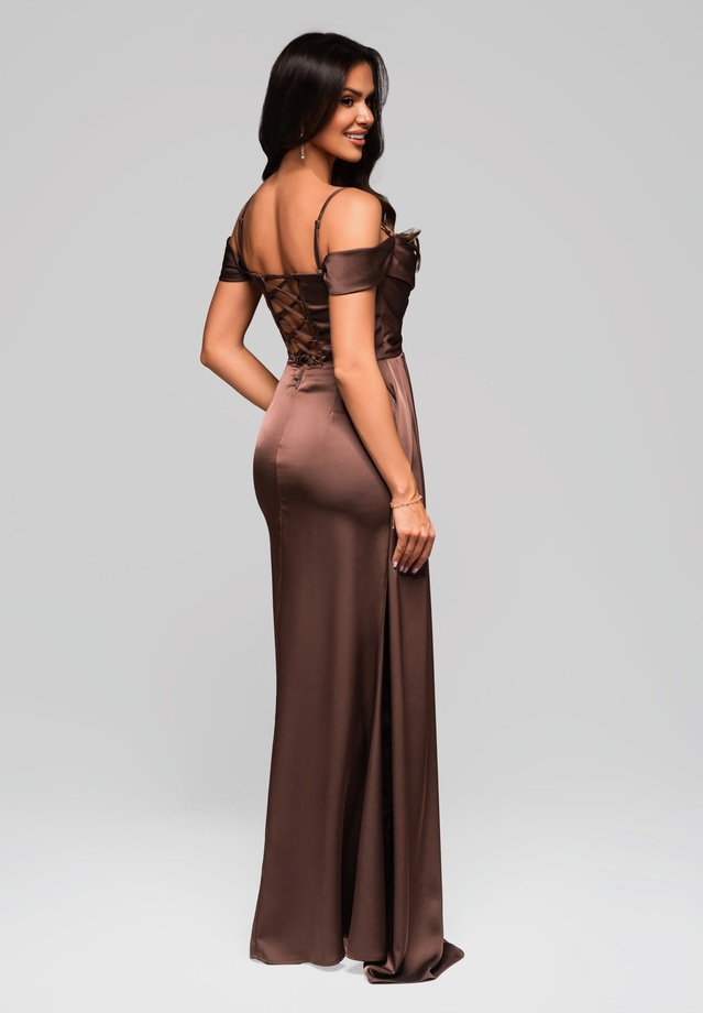 Evening dress LA-OM-DLR188 - brown