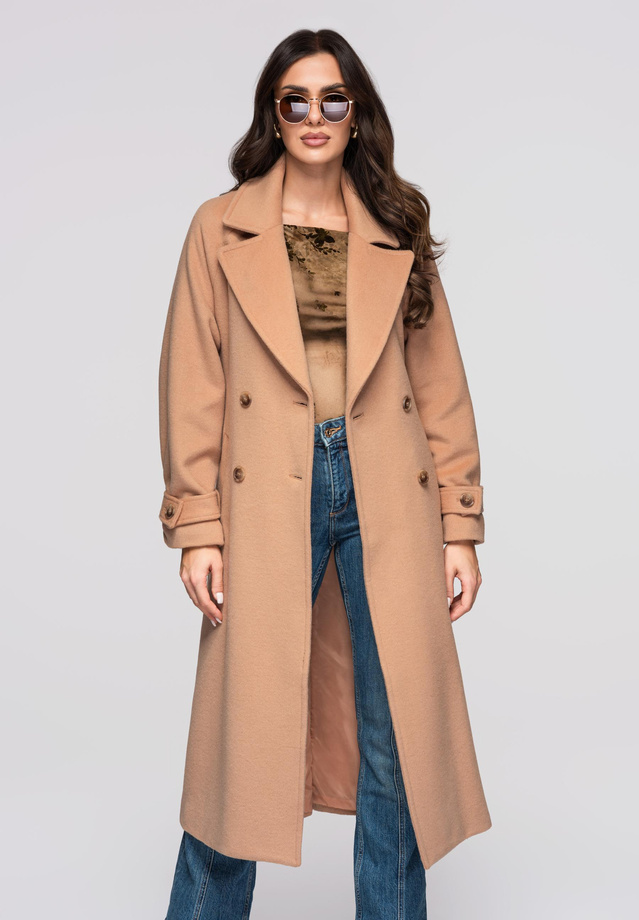Płaszcz damski LARICA OW-COLC-0111 v1 - camel