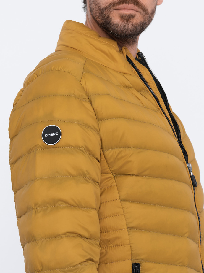 Men's quilted jacket - mustard V3 C528