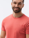 T-shirt męski bawełniany BASIC - koralowy V9 S1370