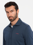 Men's REGULAR cotton single jersey knit shirt - navy blue V2 OM-SHCS-0138