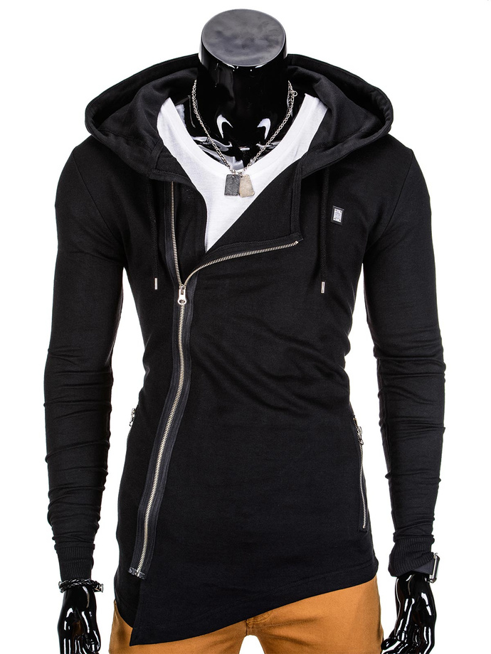 Men's zip-up hoodie - black B680