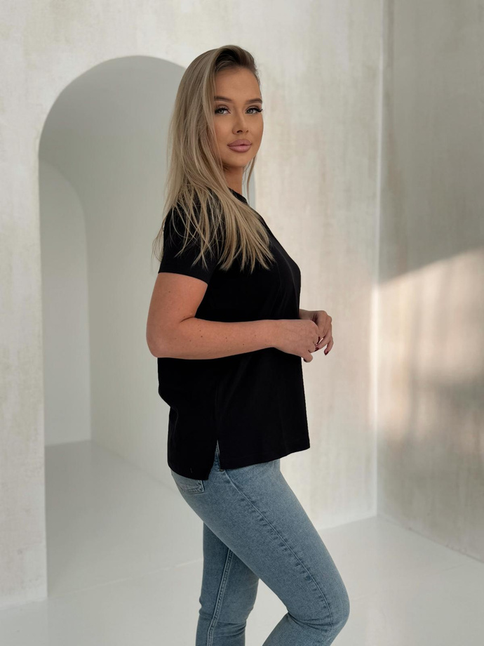 T-shirt oversize SLR094 - czarna