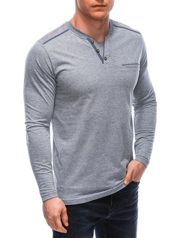 Men's printed longsleeve L166 - light grey