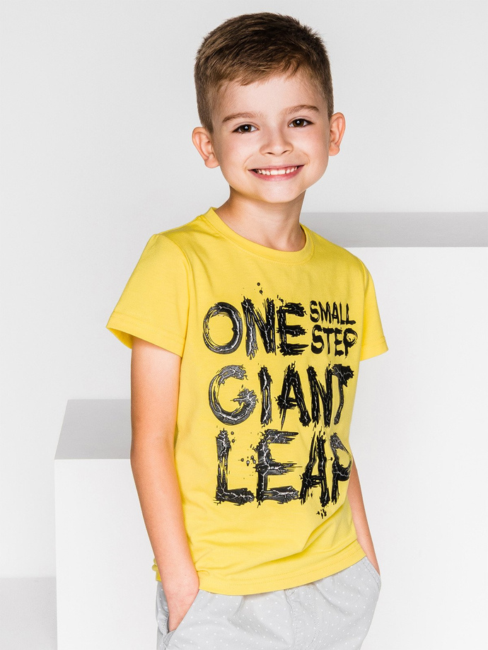 Printed boy's t-shirt - yellow KS019