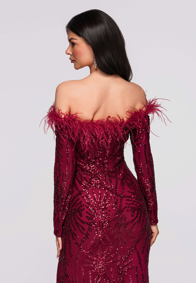 Evening dress LA-OM-DLR286 - burgundy