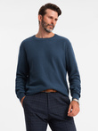 Men's RELAXED FIT knitted diamond-knit sweater - navy blue V2 OM-SWSW-0110