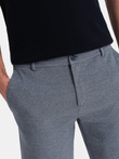 Men's shorts made of two-tone melange knit fabric - navy blue V1 OM-SRCS-0127