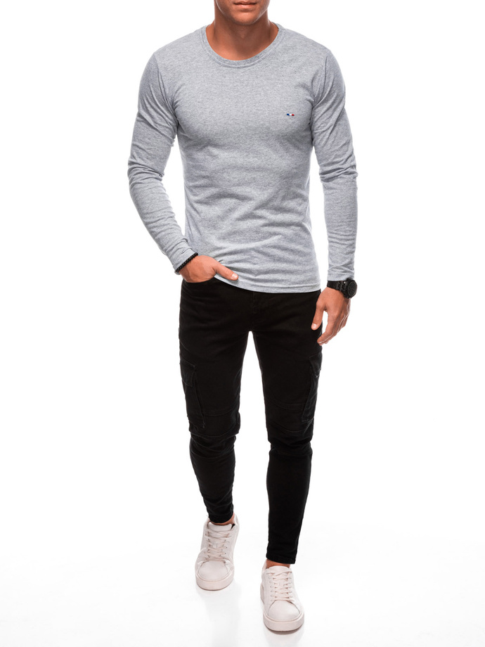 Longsleeve męski z nadrukiem L170 - szary