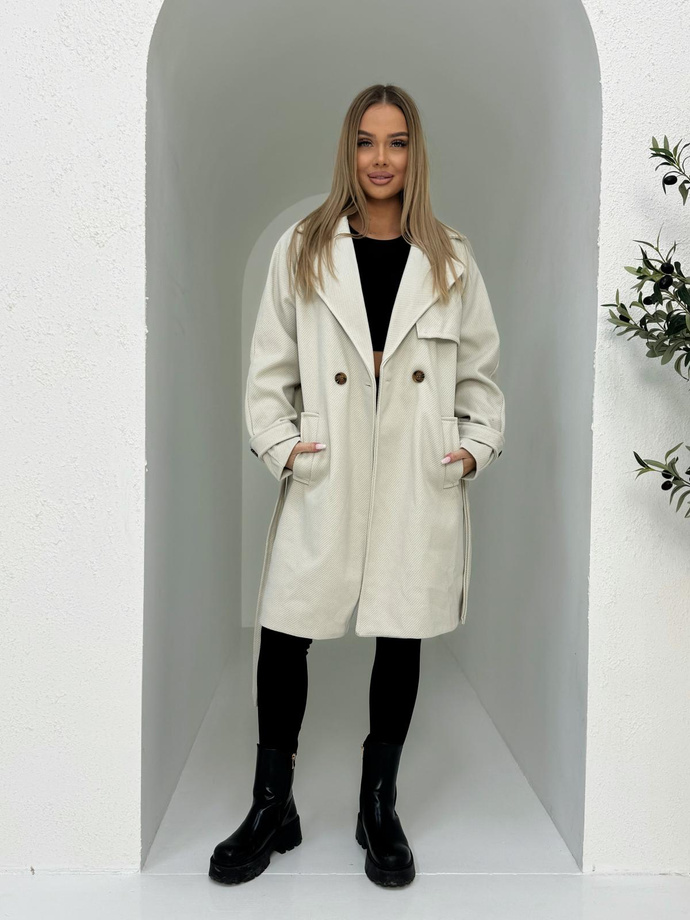 Fashionable women's coat CLR040 - beige