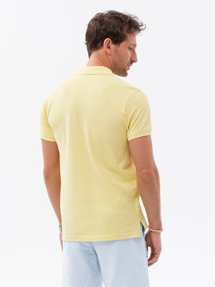 Pique knit polo shirt - yellow V4 S1746